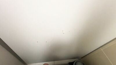 4K POV Quickie in the public bathroom. Uncut twink cumming on the cubicle wall