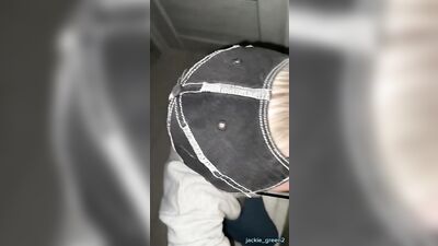 Horny twink decided to suck dick in gloryhole while daddy gets pleasure and cums on his face