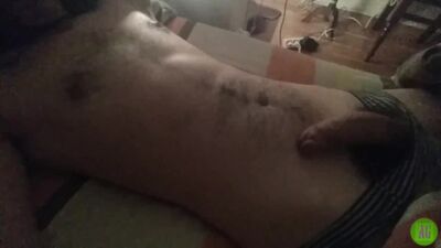 Hairy teen jerking off & showing armpits