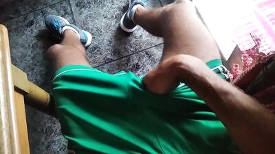 Hot Guy Unloads The Cum From The Eggs Of His Huge Fat Cock In Front Of The Window????