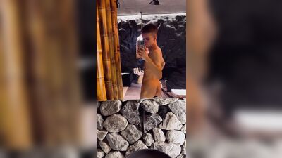 Gay tattooed twink Michael Moore showing off his body and playing with it