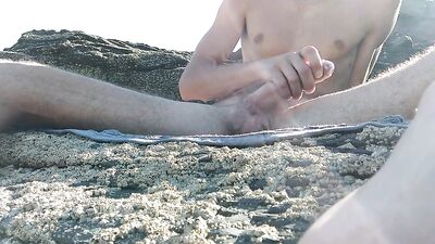 Thick Dripping Cumshot From My Huge Cock Spying On A Couple On The Beach ????☀