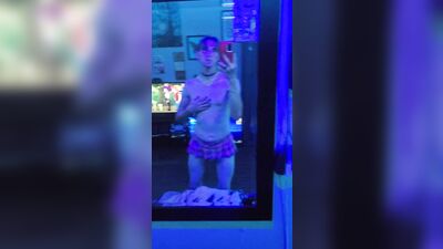 Trans in a tiny skirt!