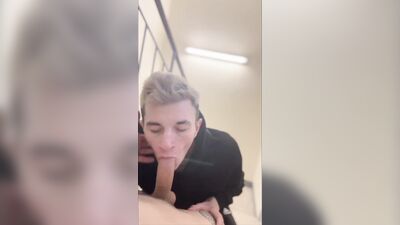 Part 1 saw a twink jerking off in the entrance and joined