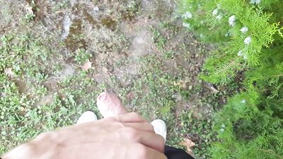 Almost caught peeing and jerking my cock in a public park... again