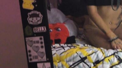 femboy spending night alone