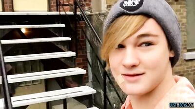 Blond twink Skyler Dallon ass fucked by tattooed Jo Diamond