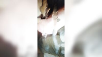 Jerking off huge cock with cumshot on mirror