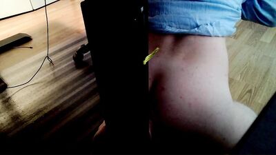 7.5" dildo in my ass for the first time