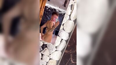 Horny tattooed twink Michael Moore playing and flexing his body