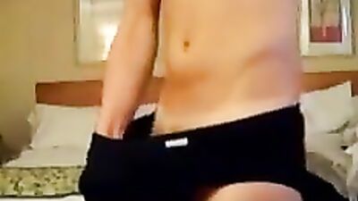 Cuming in black bikini underwear - Amateur Bareback Cum Shots!