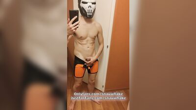 Jerking off compilation public toilet and building (A twink enjoy showing his fat cock)