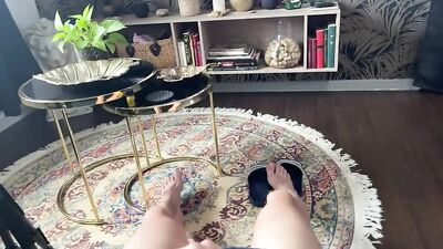 Young French blond Tom barber jerks off when he wakes up on his couch