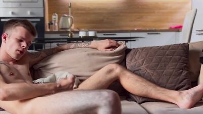 Hot twink Michael Moore jerking off his cock