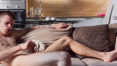 Hot twink Michael Moore jerking off his cock