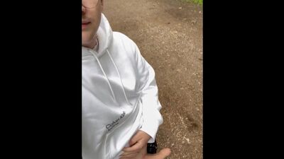 Cute Twink Boy walking around naked in the woods. Almost got caught ????