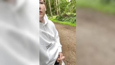 Cute Twink Boy walking around naked in the woods. Almost got caught ????