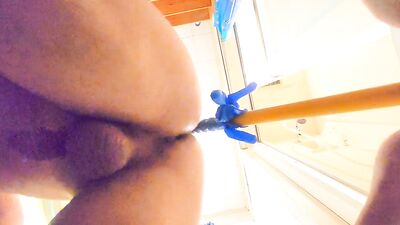 Virgin Asshole -Fucking the plunger feels so good sliding in and out, makes me cum so hard. Smoking