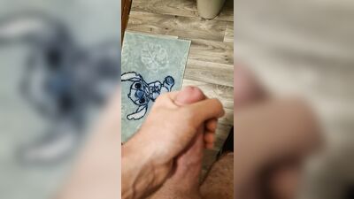 Boy wanking in bathroom