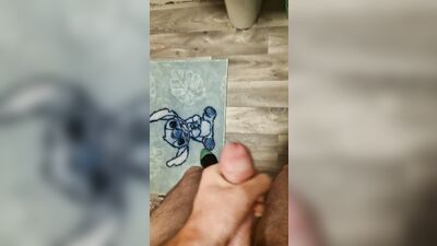 Boy wanking in bathroom