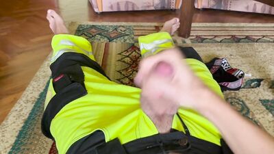 Quick cum with my step brothers pants on