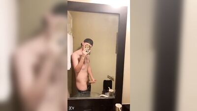 Mirror jerk off