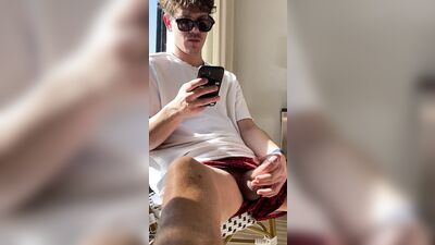 Jerking Off Next To Patio In Sunshine