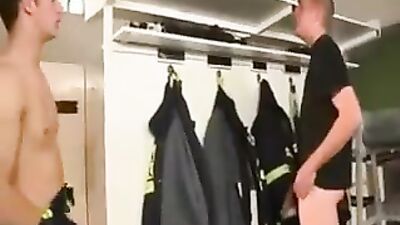 German Firefighters Hardcore Bareback Group Sex!