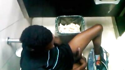 Black Alone Jerking in Toilet: Public Outdoor Voyeur