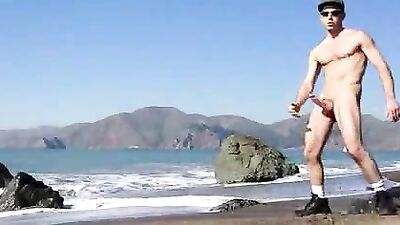 Beach Crush! Public Outside Solo Exposure for Gay Porn Addicts!