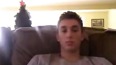 Sexy boy wank on sofa