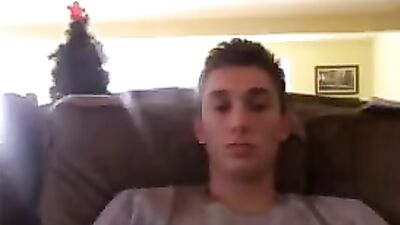 Sexy boy wank on sofa