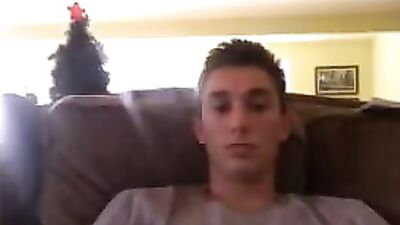 Sexy boy wank on sofa