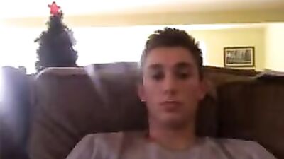 Sexy boy wank on sofa