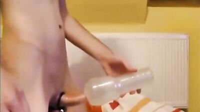 Stimulate Your Bro With E-Stim Cockring & Fleshlight!