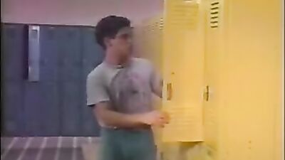 Gay Porn Stud in School Locker Room Action: Vintage Boy Fun