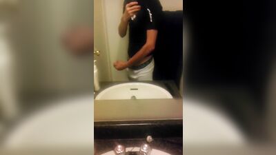 Young Bathroom Cummer Takes Over the Sink!