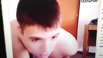 Straight guy with braces teases cock