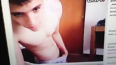 Straight guy with braces teases cock