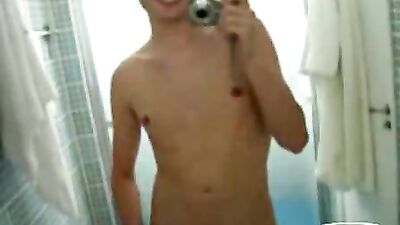 Bathroom lad cum Charming Young: Gay Porn Adventure!