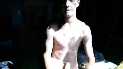 Web-Cam Solo Boys Smooth Wank: Bro Walks In!