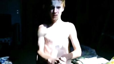 Web-Cam Solo Boys Smooth Wank: Bro Walks In!