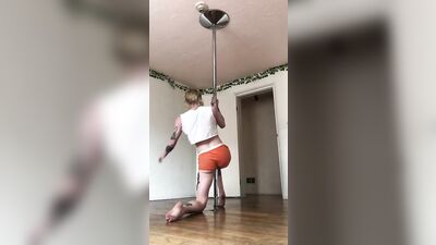 gay ftm strip tease working the pole