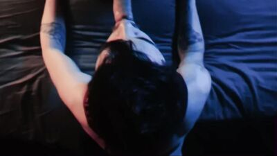 Slutty Twink in harness feeds on dick and gags. OnlyFans preview