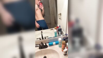 Blond Twink Strips Down for Muscle Boys in Gun Show Porn