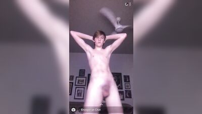 Twink With Big Cock Strips While Watching Cartoons: Gay Porn Fun!