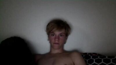 Cute blonde boys play with ass in hot jerk off scene!