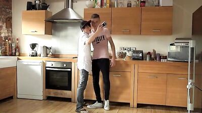 Raw & Hungry Skinny Twink Gets Poked In The Kitchen