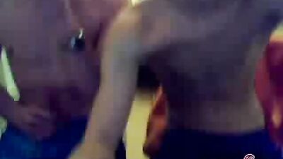 Gay Porn Video: Two Straight Buddies Jack Off on Webcam