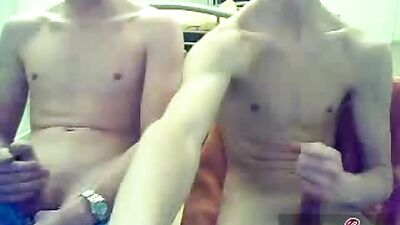 Gay Porn Video: Two Straight Buddies Jack Off on Webcam